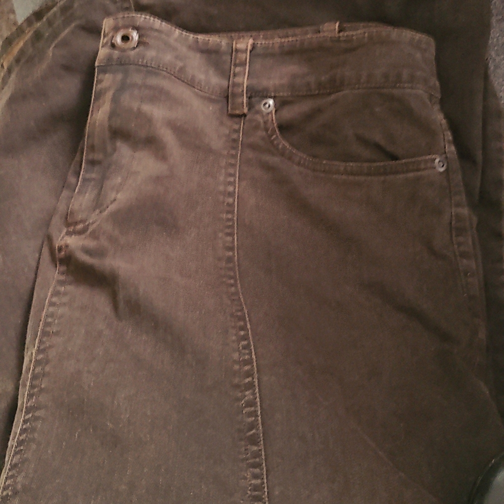 Peruvian Connection Brown Denim Cotton Skirt 12 - Picture 4 of 4